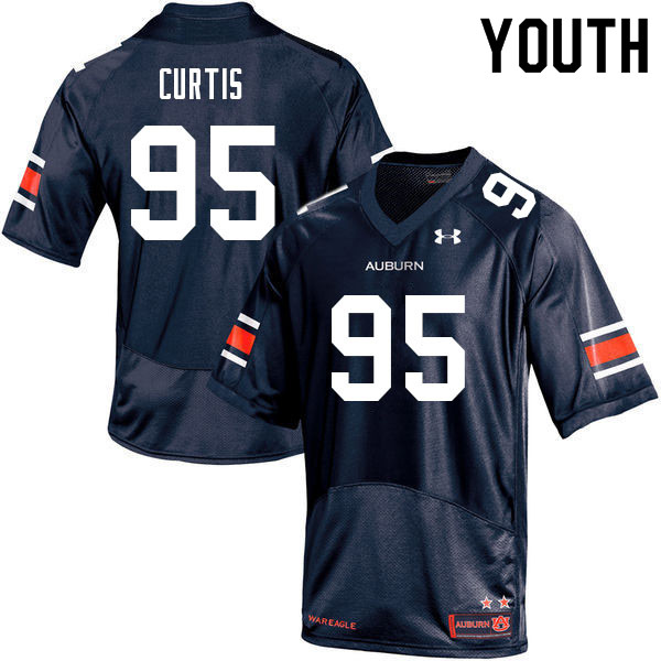 Youth #95 Nick Curtis Auburn Tigers College Football Jerseys Sale-Navy